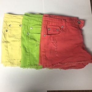 3 PAIRS Rue21 Shorts 💛💚❤️